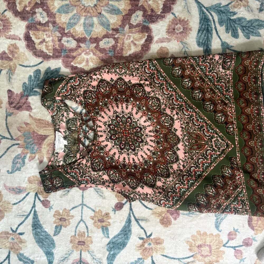 Sweet Wanderer Boho Mandala Print Crop Top Size S